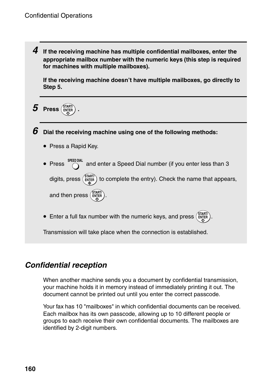 Confidential reception | Sharp FO-DC535 User Manual | Page 162 / 248