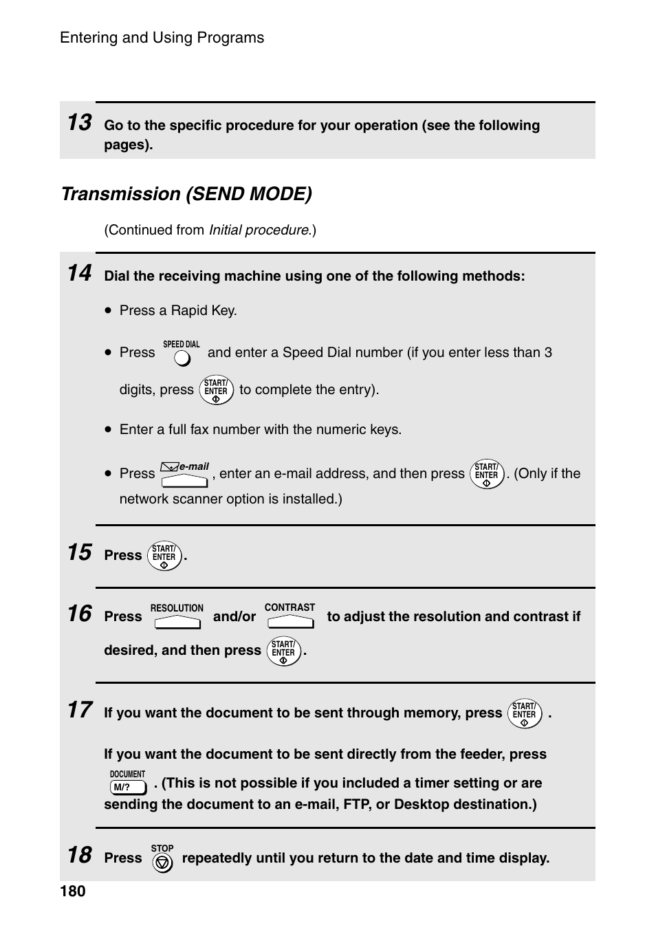 Transmission (send mode) | Sharp FO-DC535 User Manual | Page 182 / 248