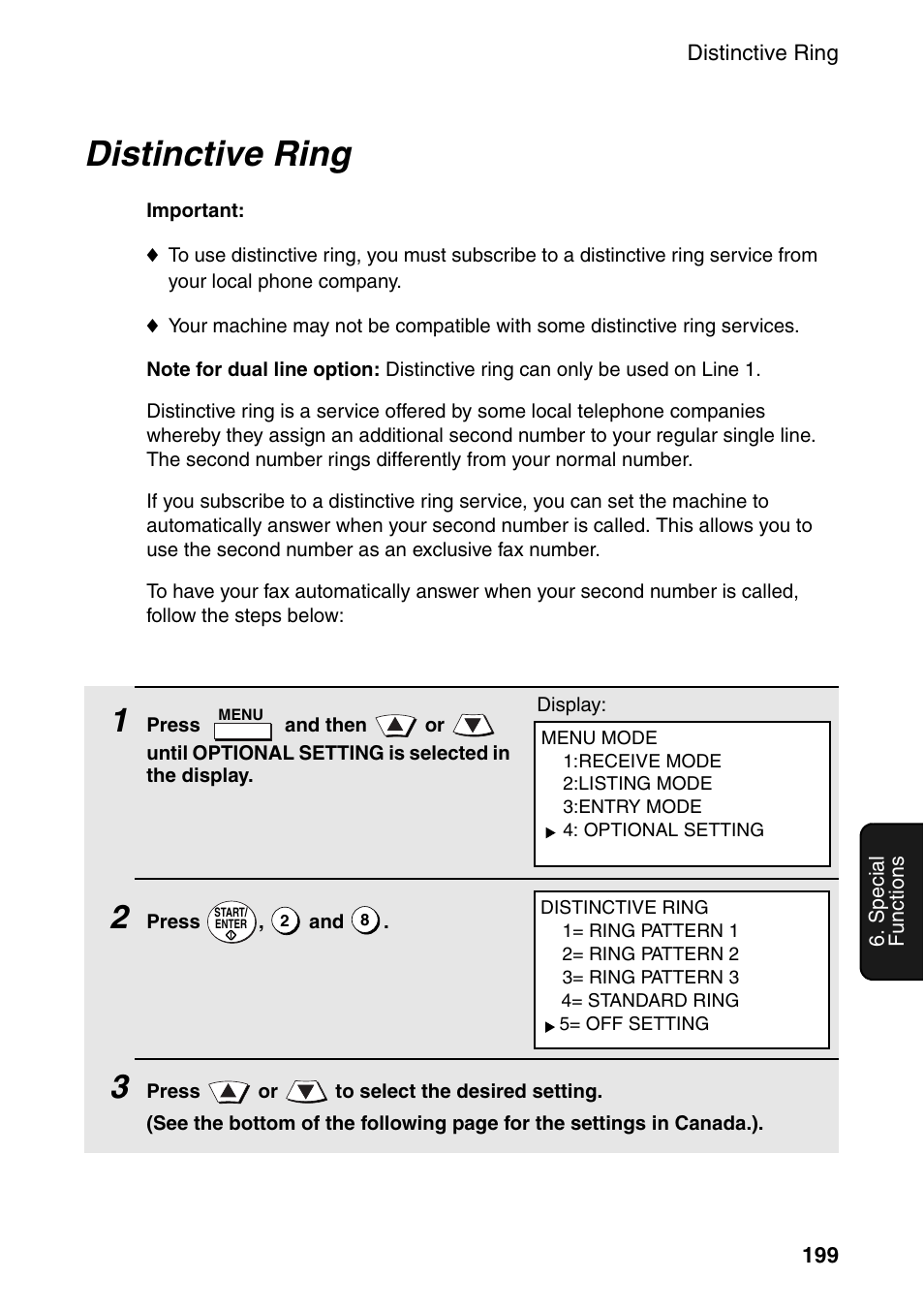 Distinctive ring | Sharp FO-DC535 User Manual | Page 201 / 248