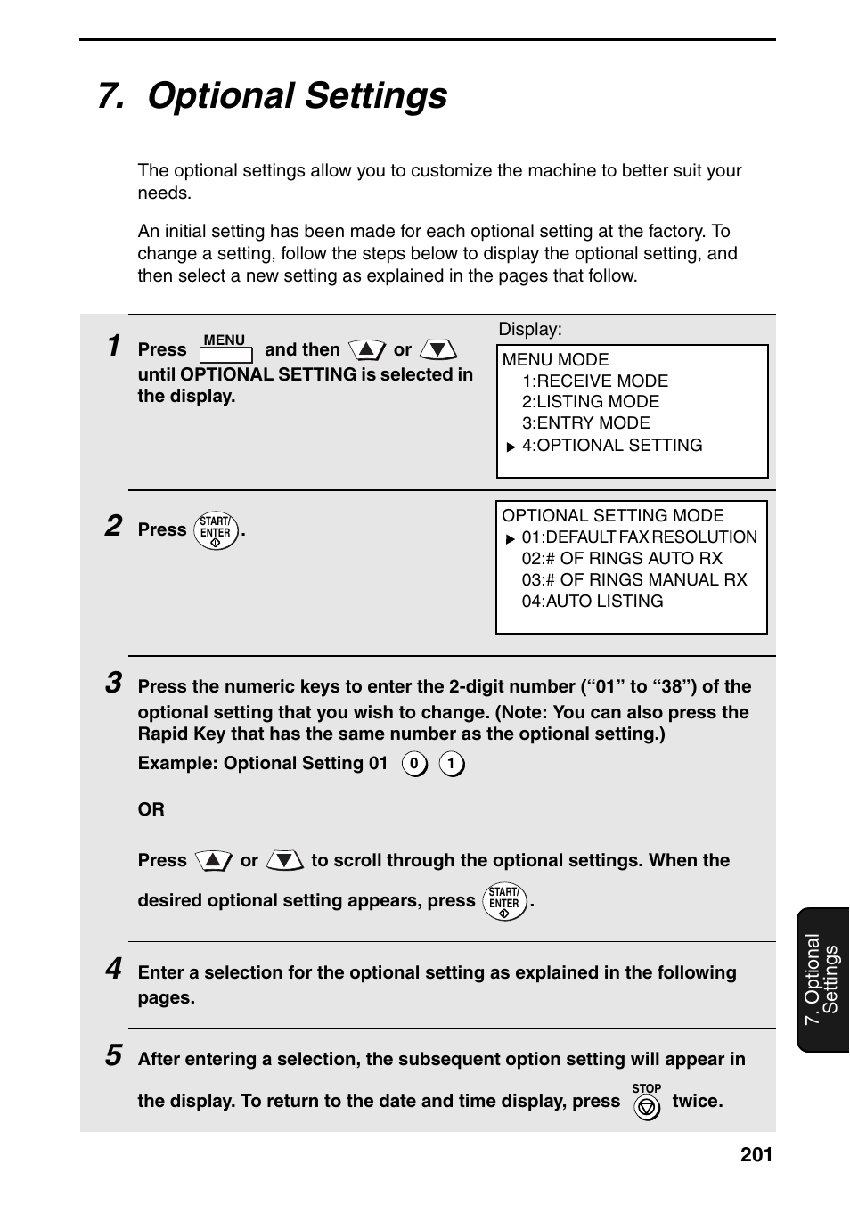 Optional settings | Sharp FO-DC535 User Manual | Page 203 / 248