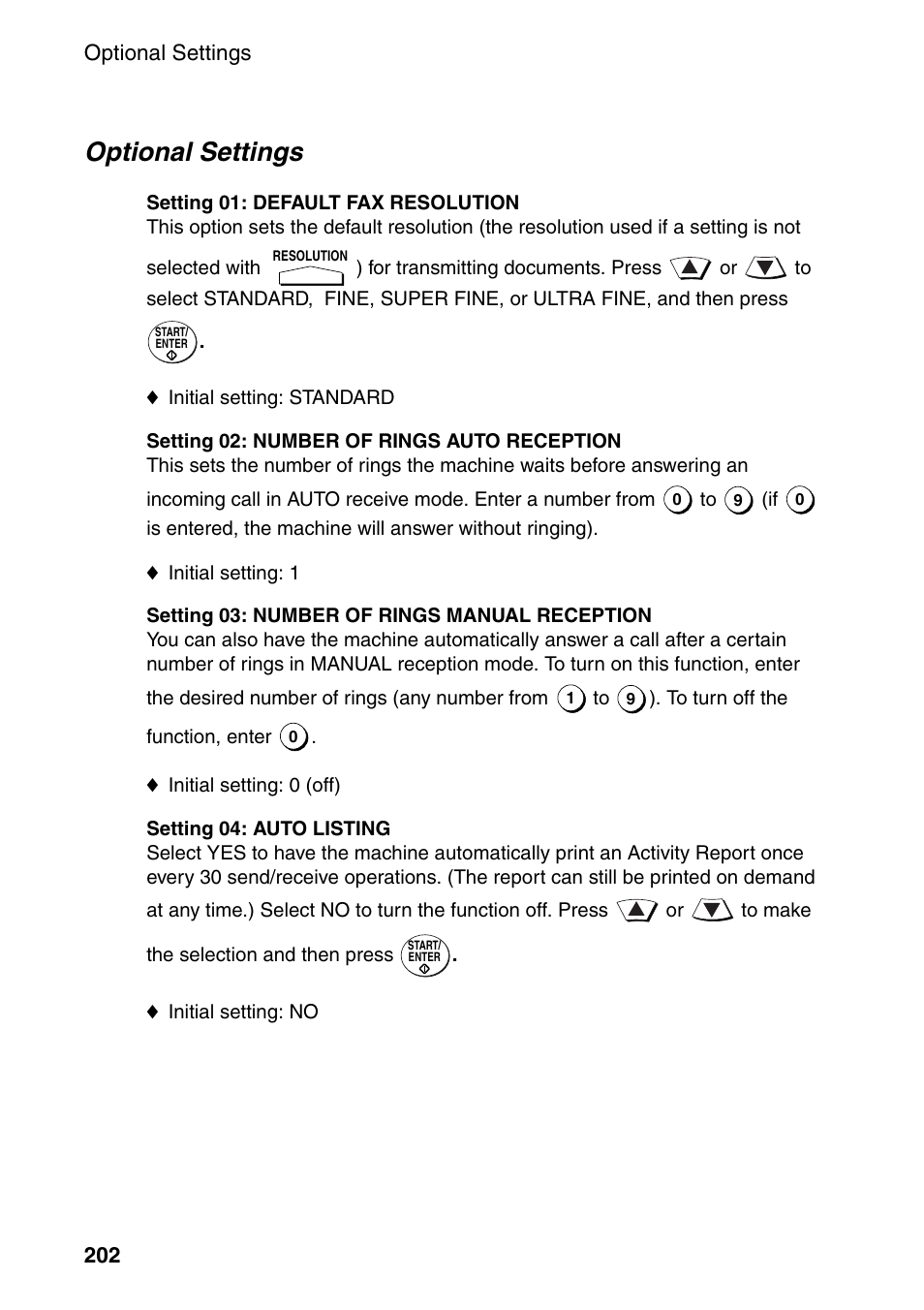 Optional settings | Sharp FO-DC535 User Manual | Page 204 / 248