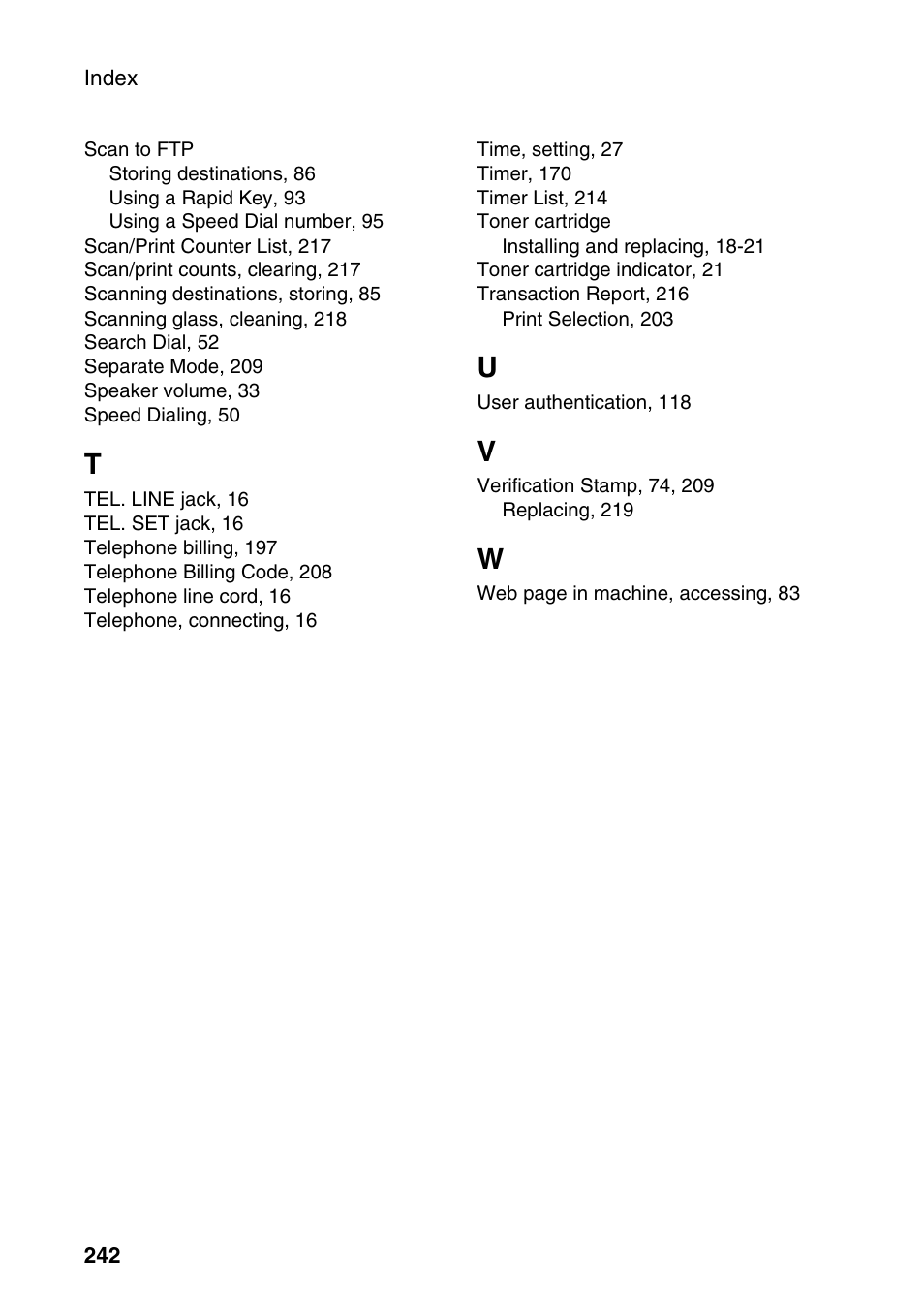 Sharp FO-DC535 User Manual | Page 244 / 248