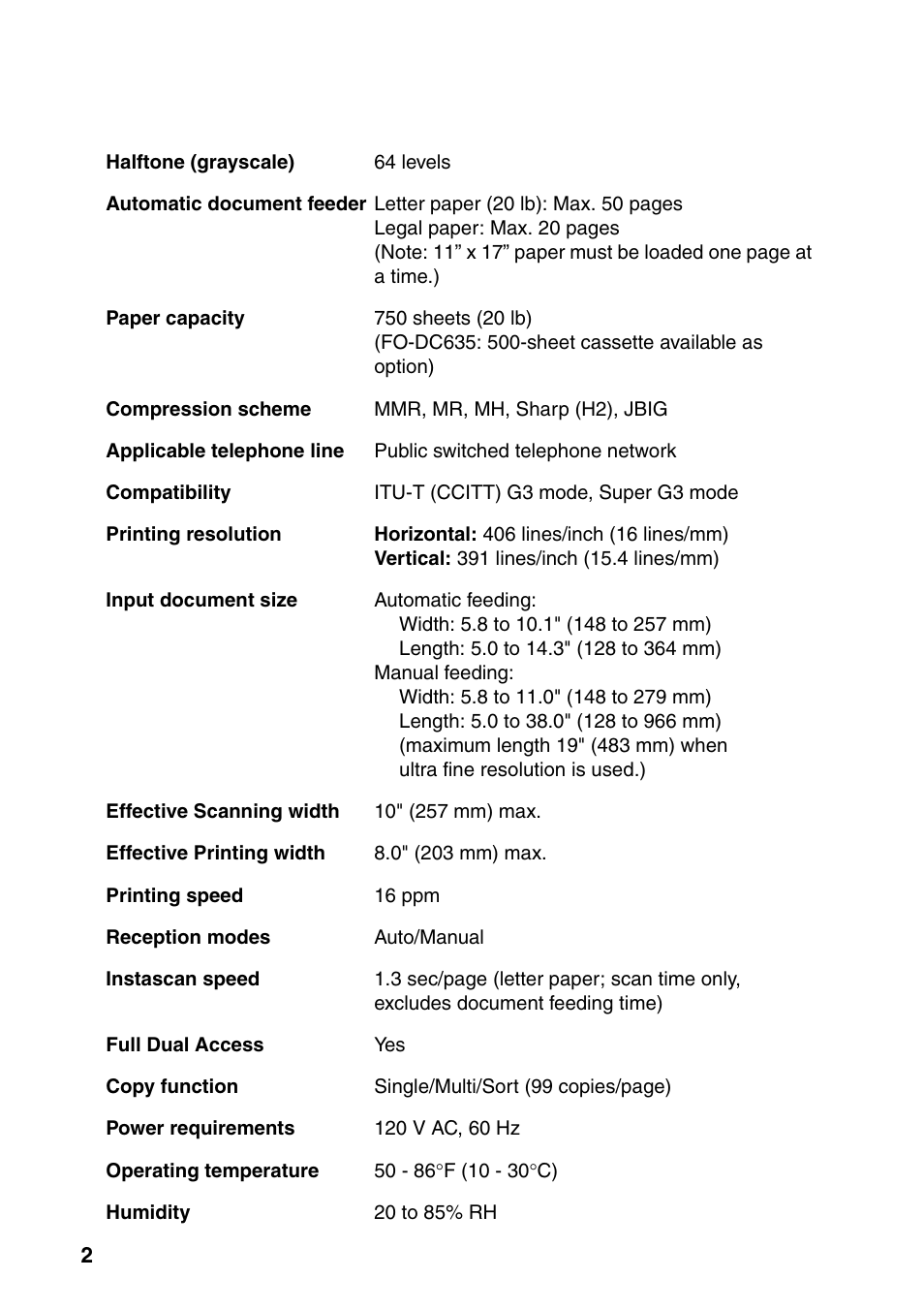 Sharp FO-DC535 User Manual | Page 4 / 248