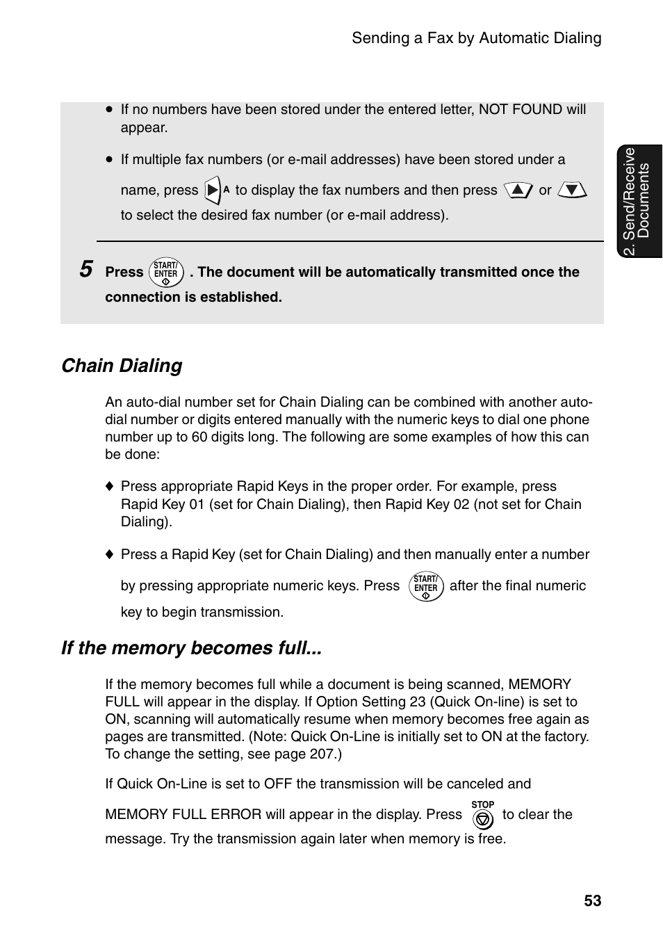 Chain dialing | Sharp FO-DC535 User Manual | Page 55 / 248