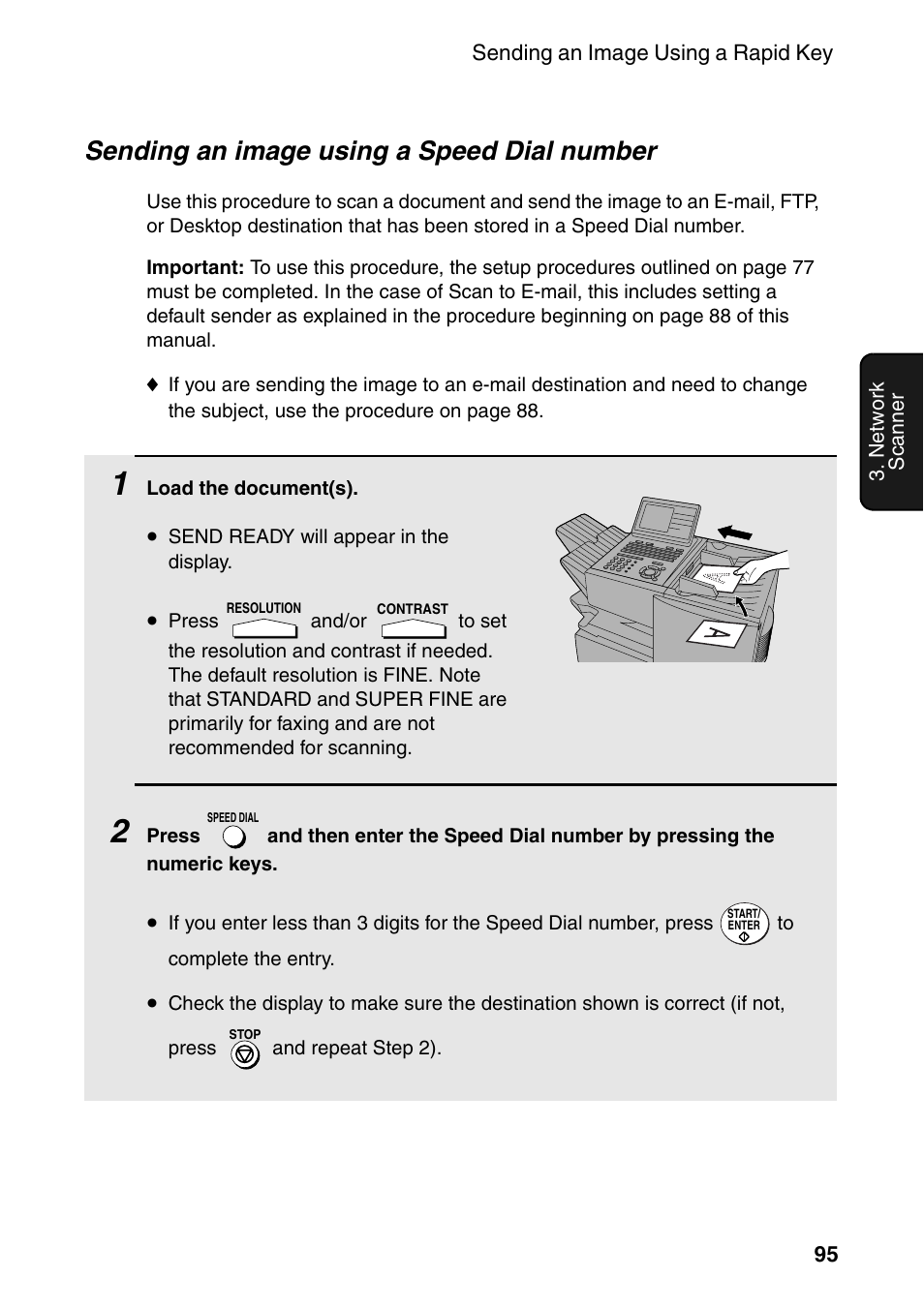 Sending an image using a speed dial number | Sharp FO-DC535 User Manual | Page 97 / 248