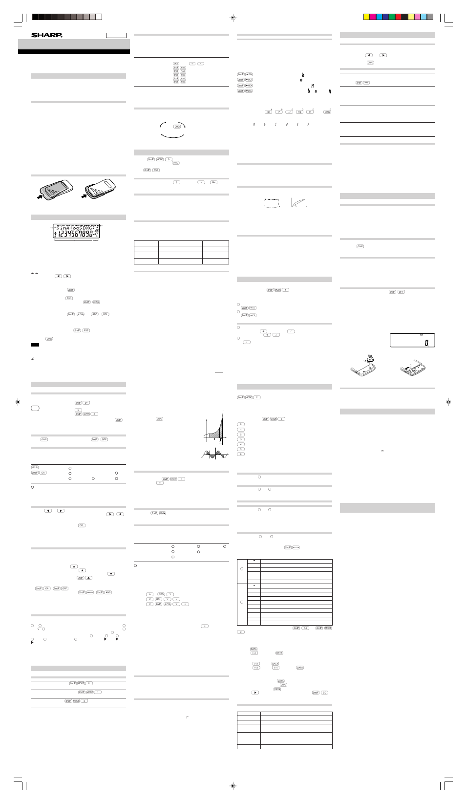 Sharp Scientific Calculator EL-520V User Manual | 1 page