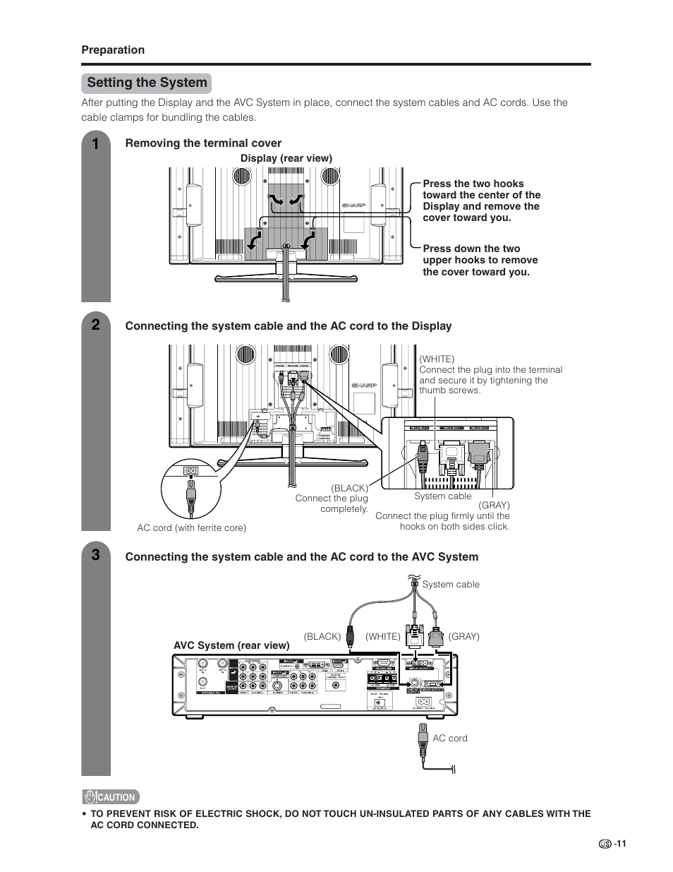 Setting the system | Sharp Aquos LC 32G4U User Manual | Page 11 / 104