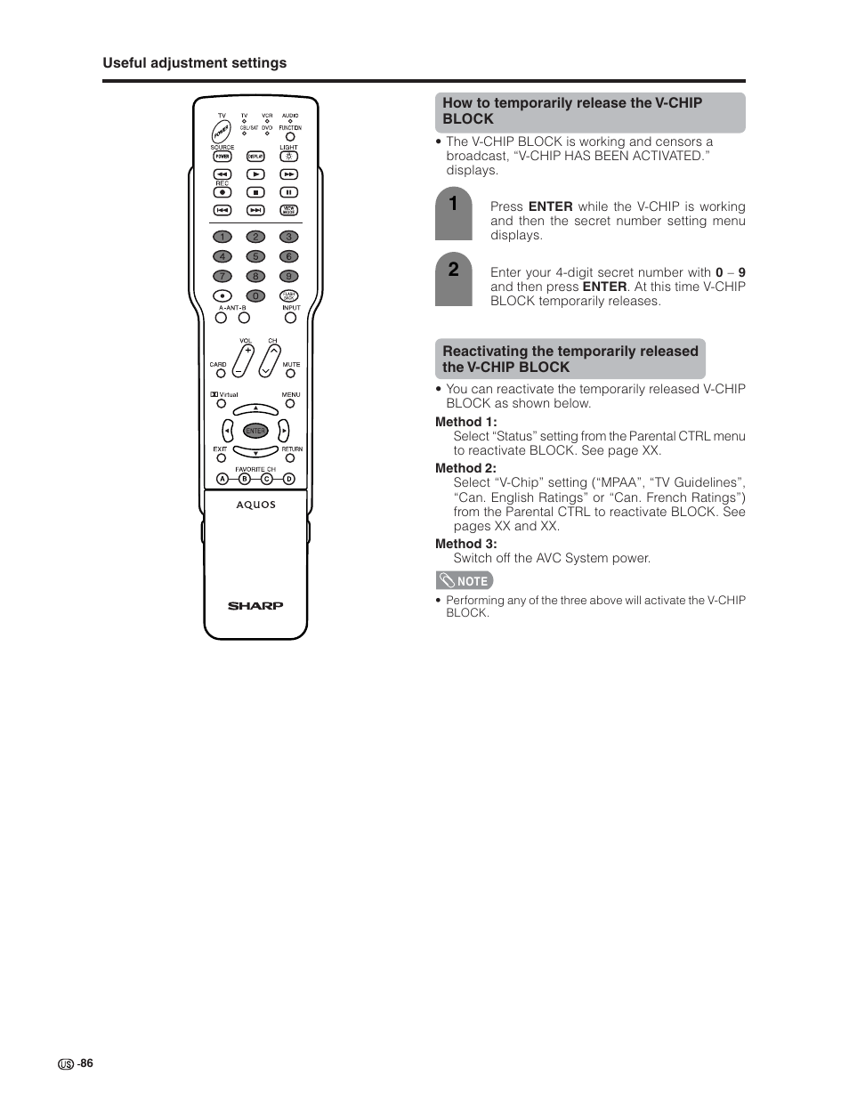 Sharp Aquos LC 32G4U User Manual | Page 86 / 104