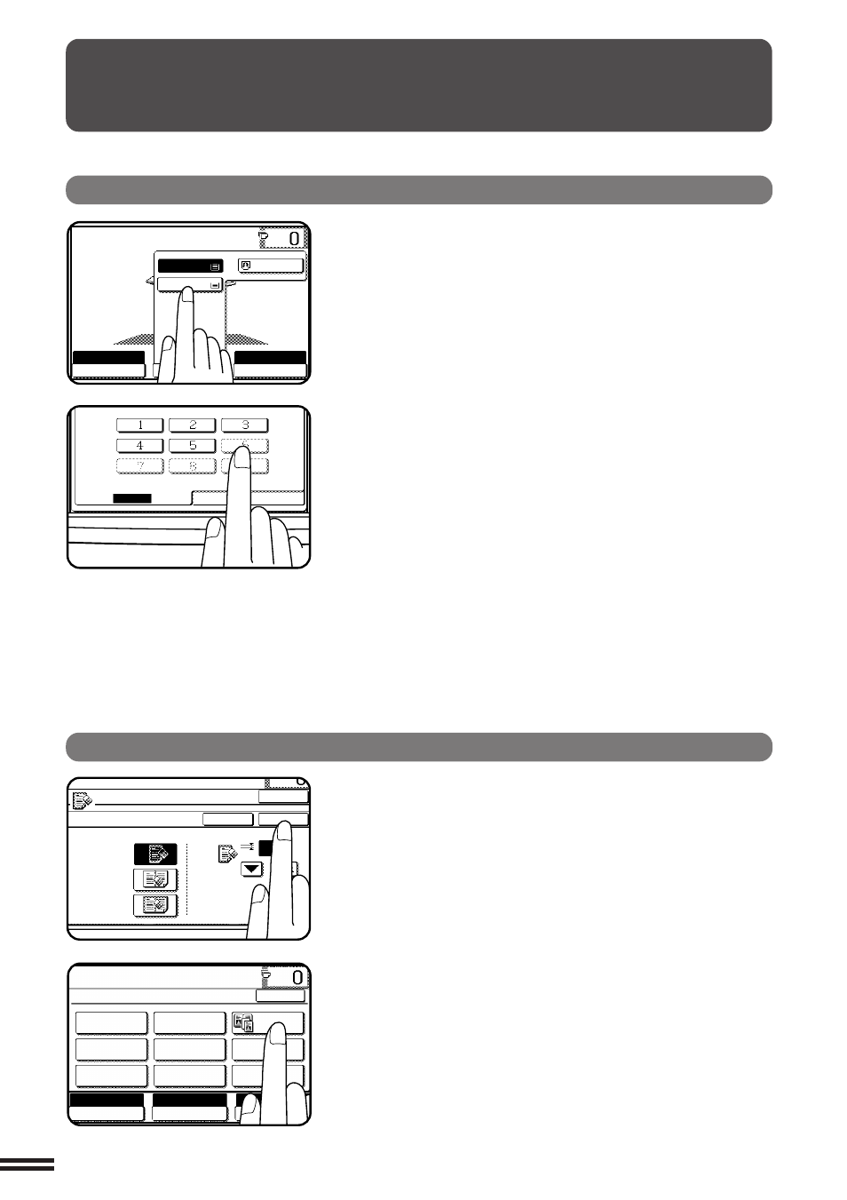 Using the touch panel, How to use the touch panel, Selection of function | Sharp AR-407 User Manual | Page 12 / 184