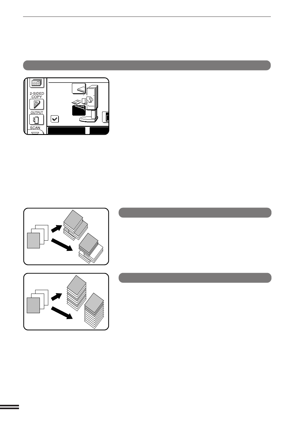 Offset mode, Non-offset mode, Offset stack | Finisher (ar-fn2) | Sharp AR-407 User Manual | Page 132 / 184