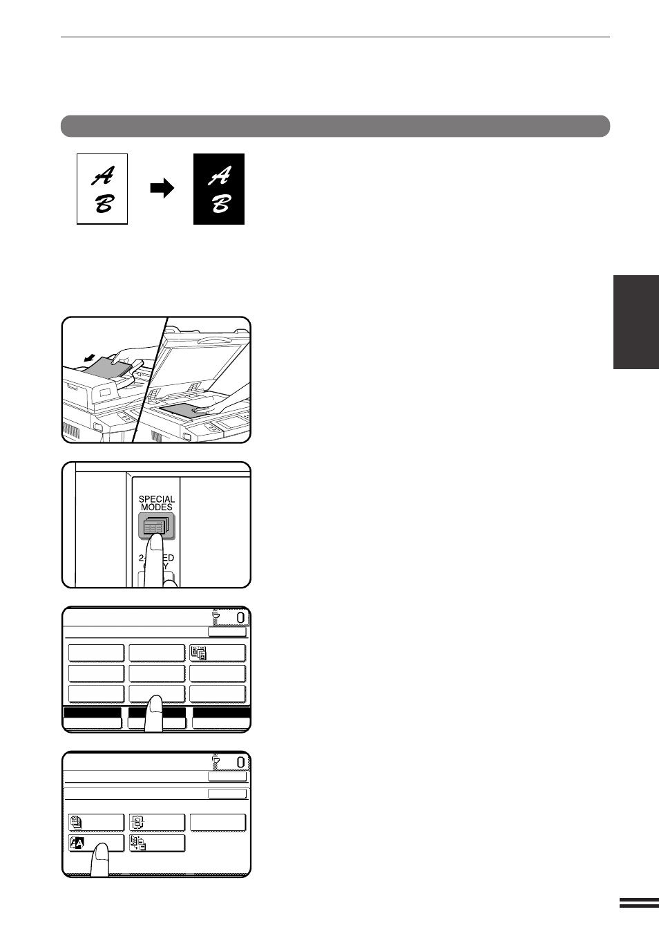 Ready to co, Image editing functions, B/w reverse | Sharp AR-407 User Manual | Page 61 / 184