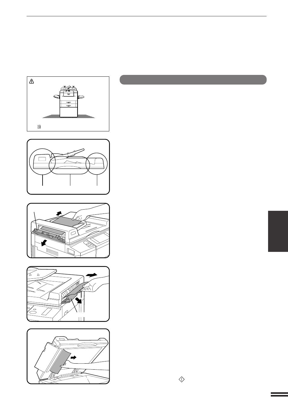 Misfeed in the radf, Misfeed removal | Sharp AR-407 User Manual | Page 91 / 184