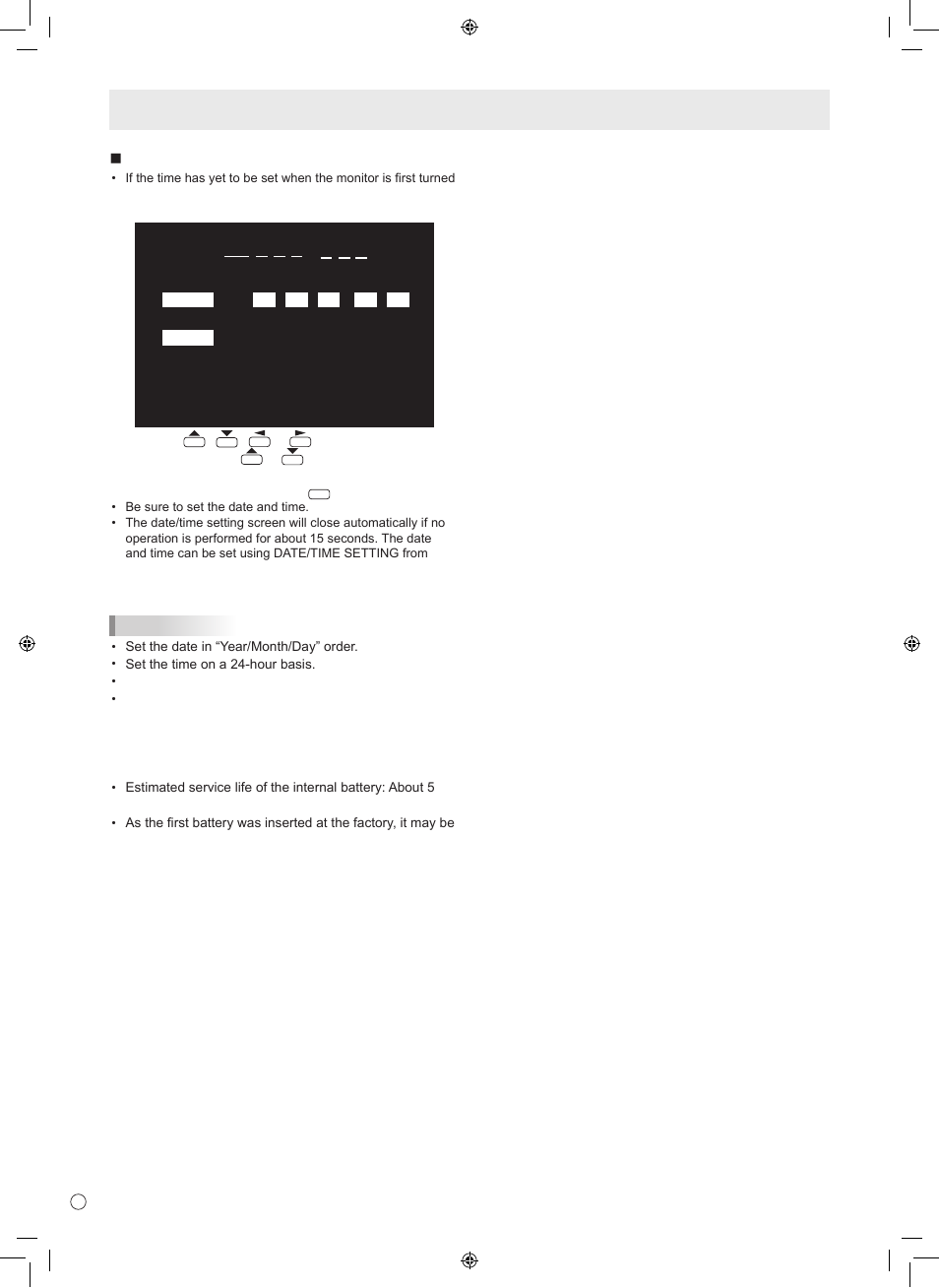 N date/time setting, Turning power on/off | Sharp PN-L601B User Manual | Page 10 / 28