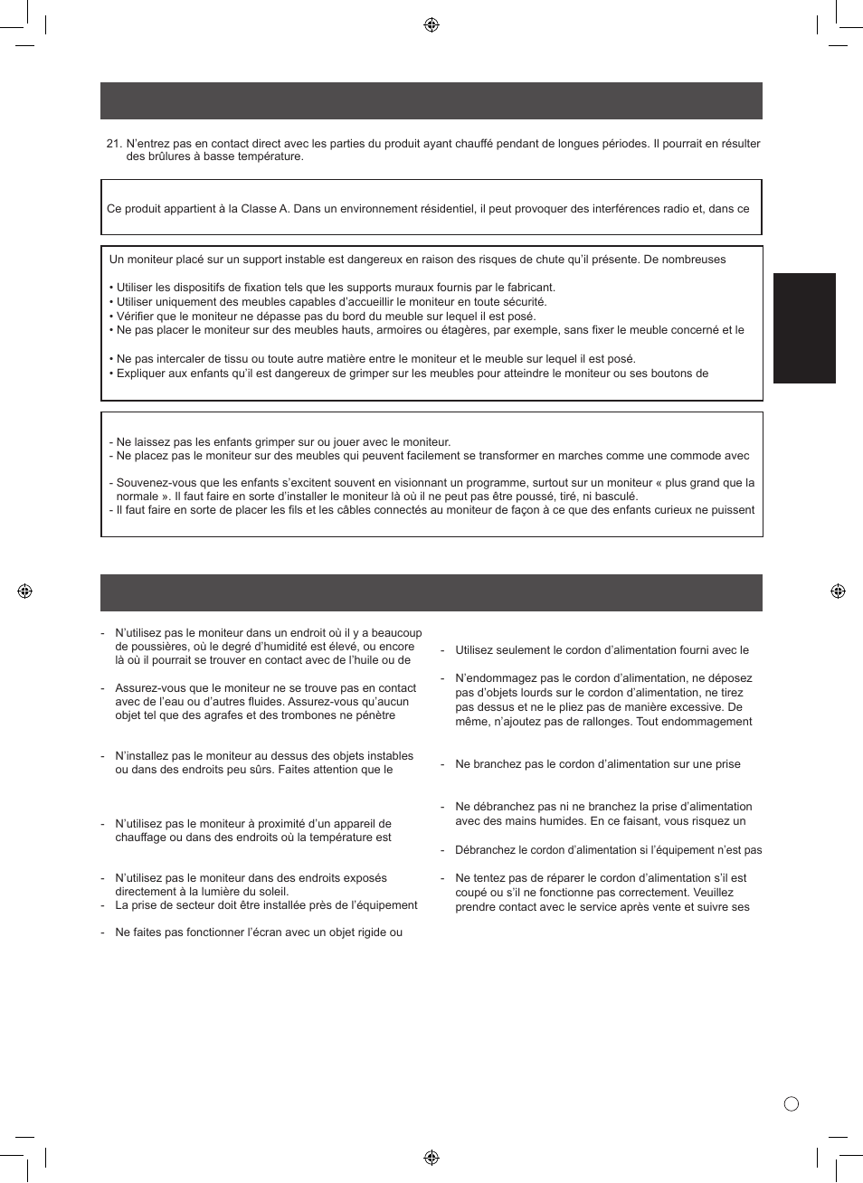 Français | Sharp PN-L601B User Manual | Page 13 / 28