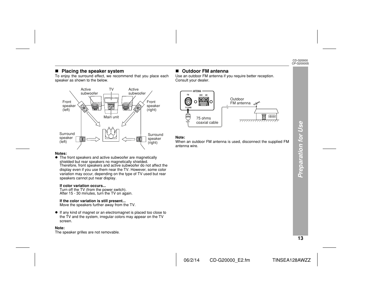 Preparation for use | Sharp CP-G20000S User Manual | Page 13 / 48