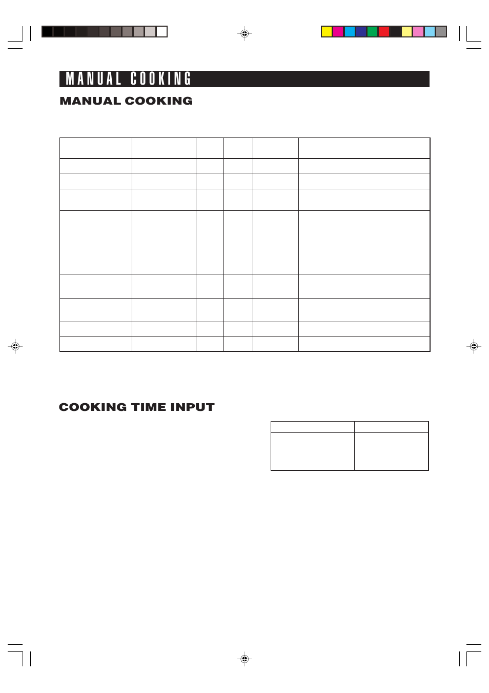 Manual cooking, Cooking time input | Sharp AX-700 User Manual | Page 23 / 40