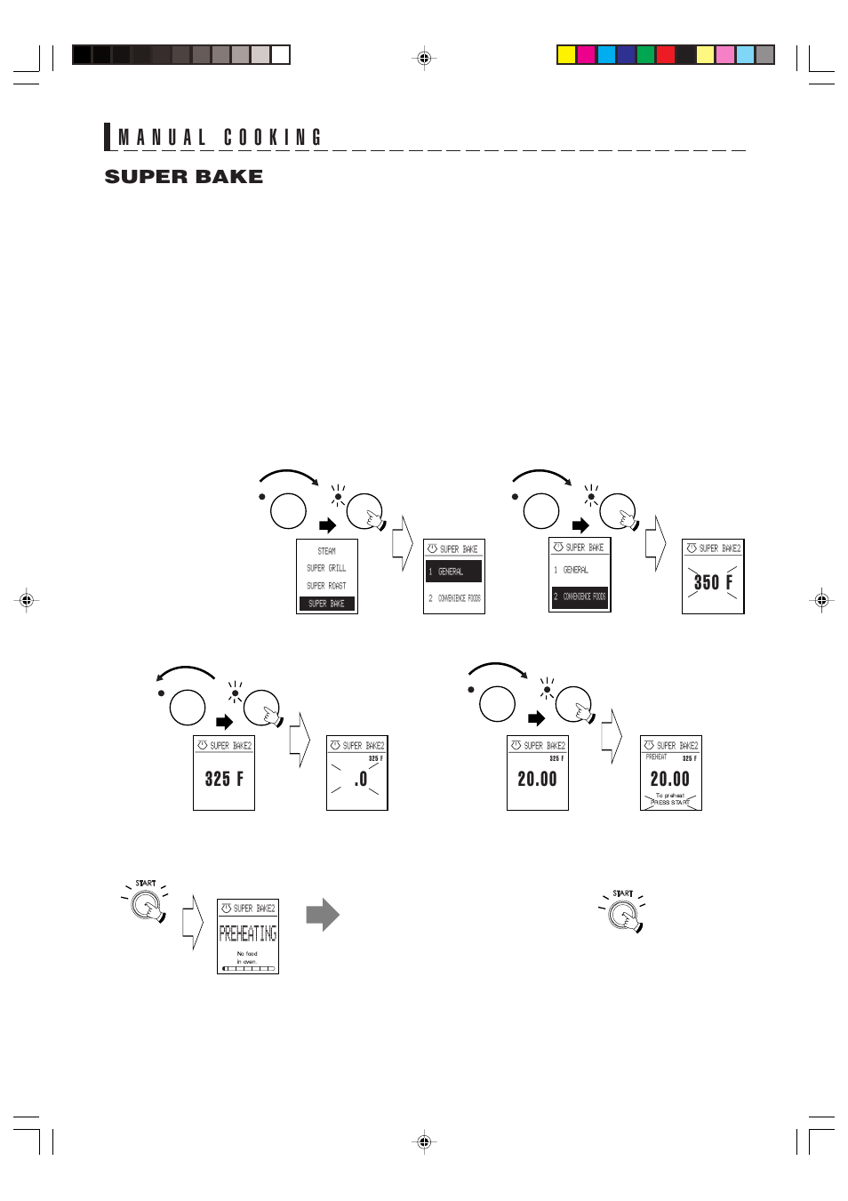 Super bake, Preheating | Sharp AX-700 User Manual | Page 27 / 40