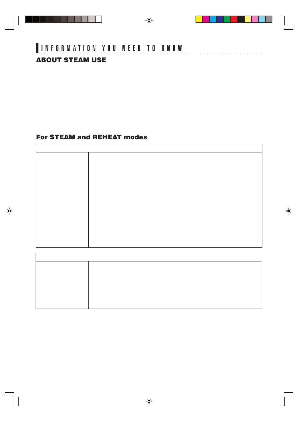 For steam and reheat modes, About steam use | Sharp AX-700 User Manual | Page 8 / 40