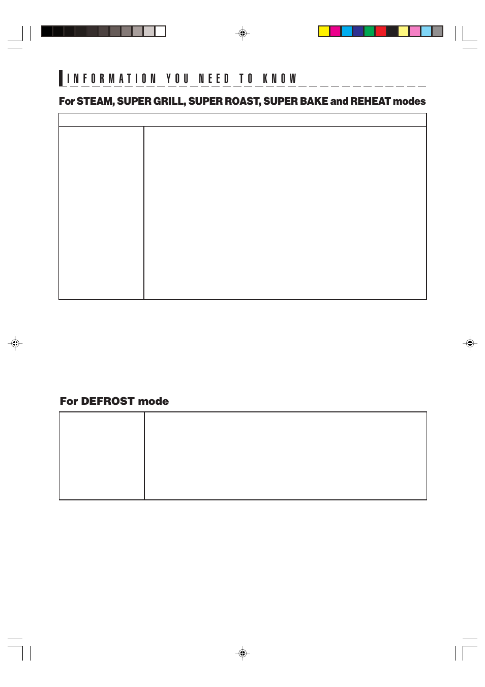 For defrost mode | Sharp AX-700 User Manual | Page 9 / 40