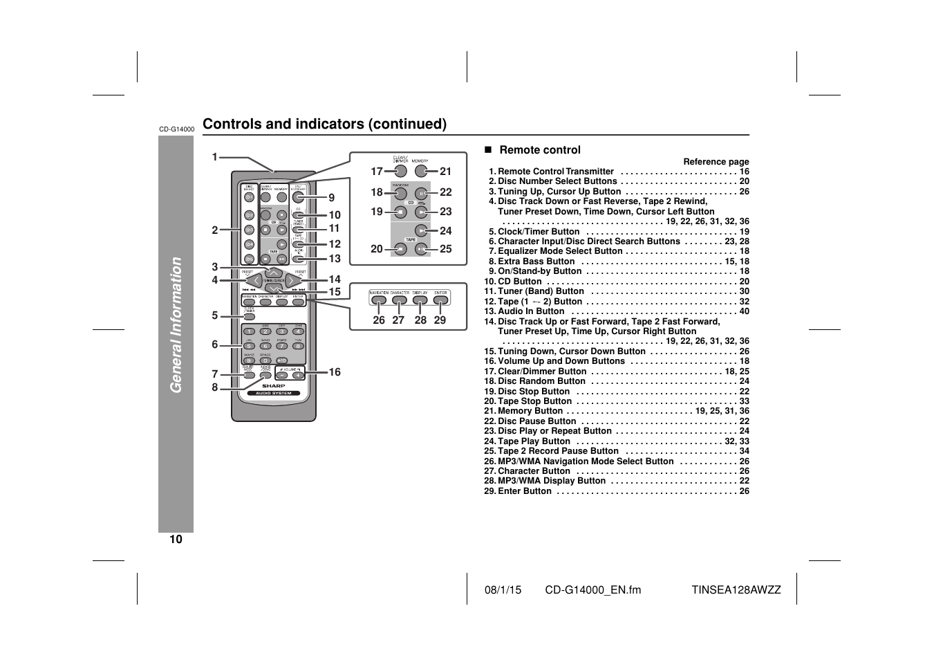 Sharp CD G14000 User Manual | Page 10 / 48