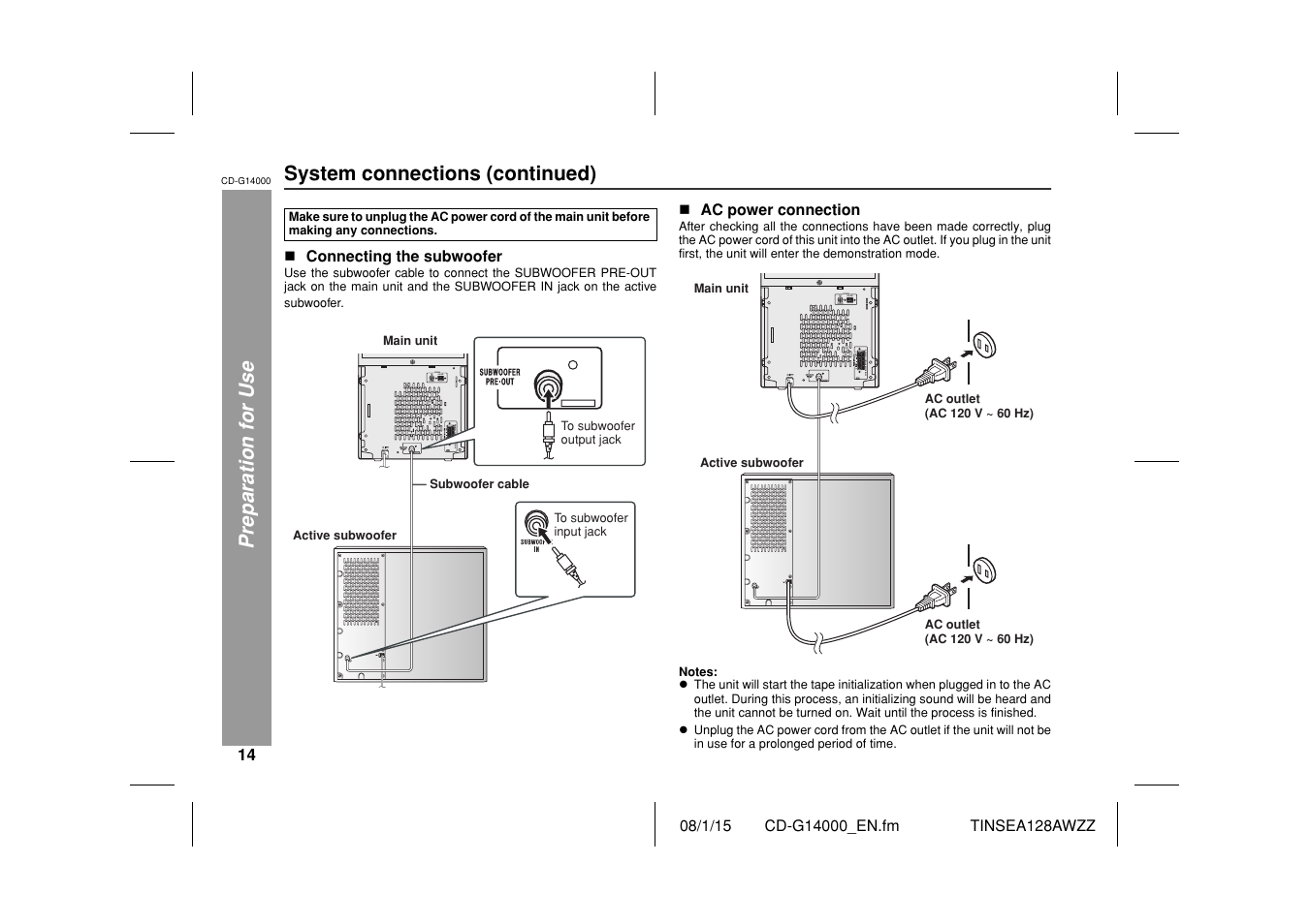 Sharp CD G14000 User Manual | Page 14 / 48