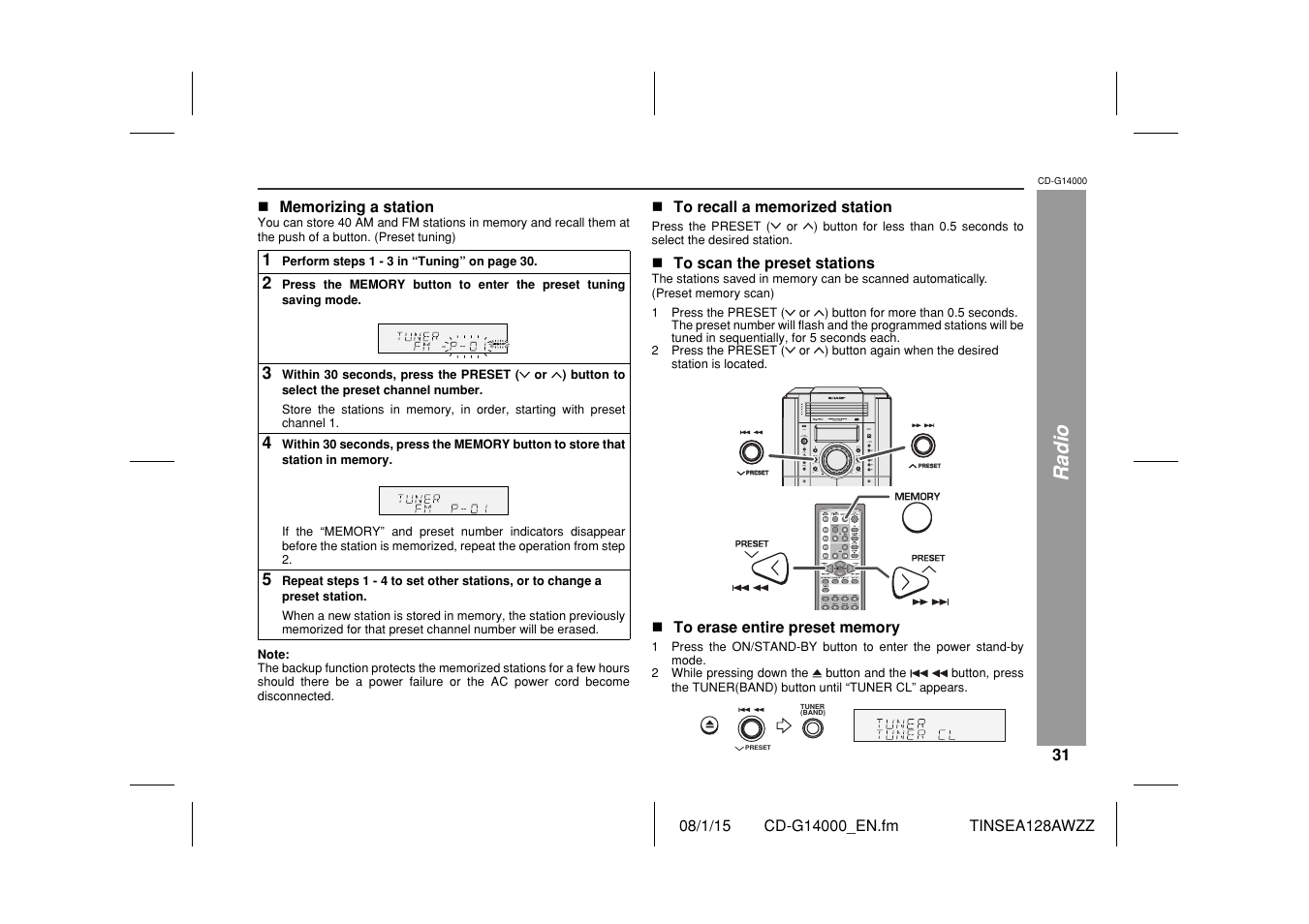 Sharp CD G14000 User Manual | Page 31 / 48