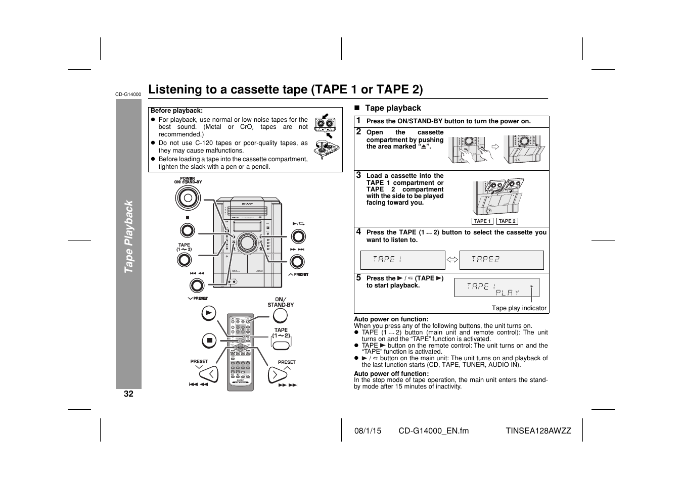 Sharp CD G14000 User Manual | Page 32 / 48