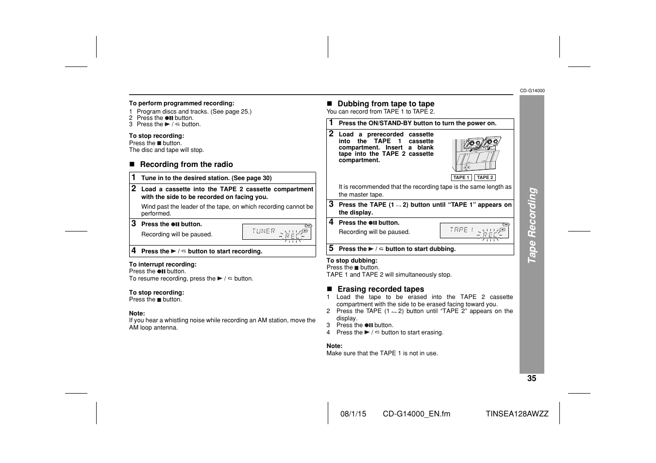 Sharp CD G14000 User Manual | Page 35 / 48