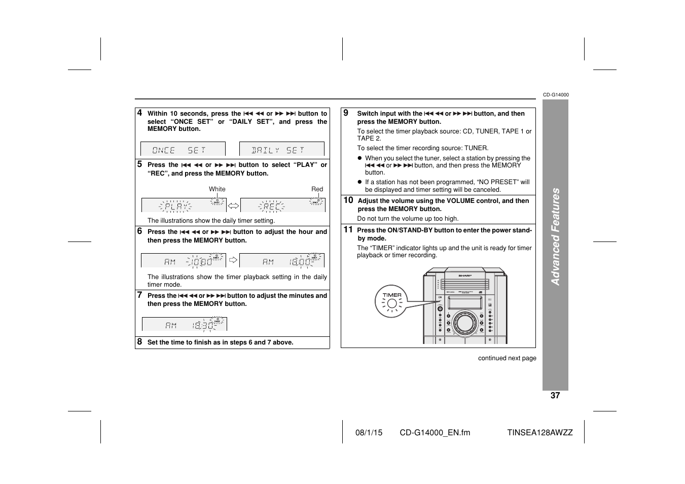 Sharp CD G14000 User Manual | Page 37 / 48