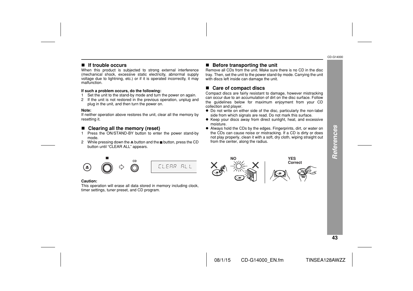 References | Sharp CD G14000 User Manual | Page 43 / 48