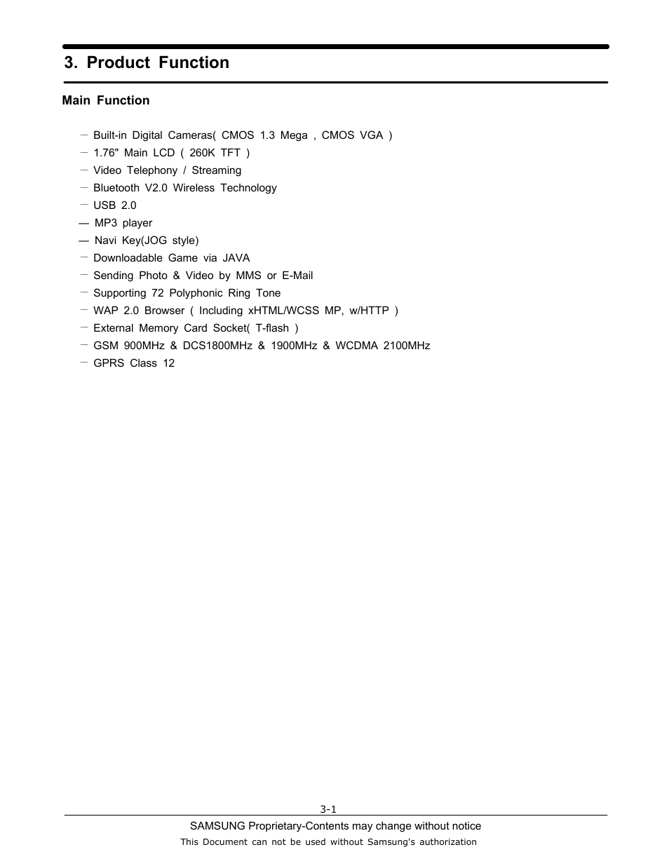 Product function | Sharp SGH-J200 User Manual | Page 7 / 87