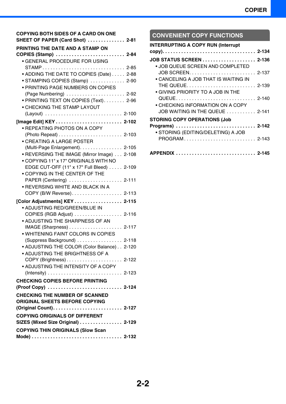 Copier, Convenient copy functions | Sharp MX-3100N User Manual | Page 116 / 799