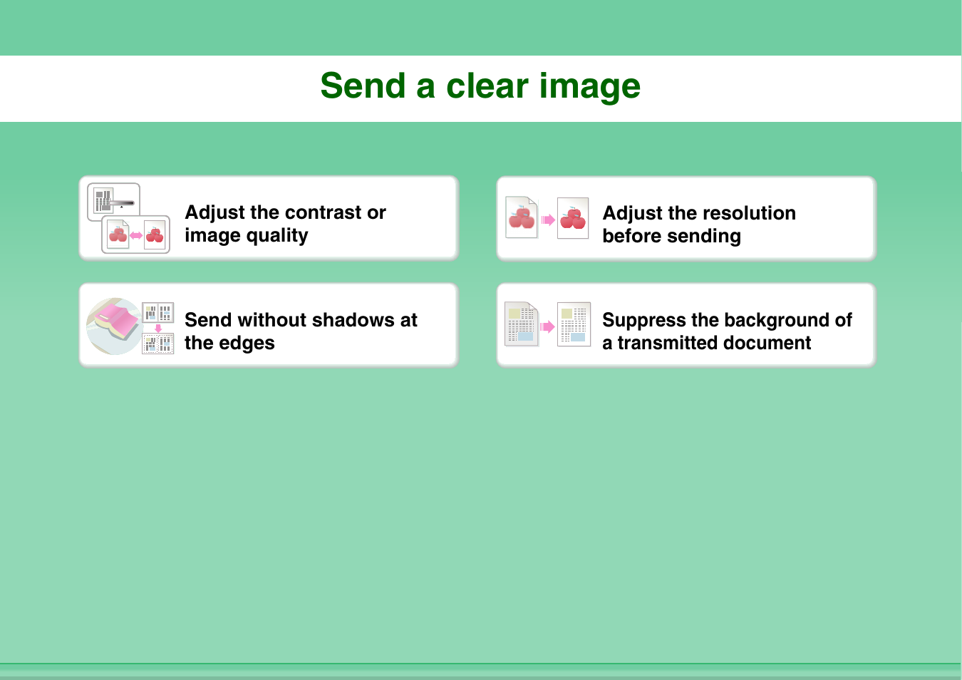 Send a clear, Image, Send a clear image | Sharp MX-3100N User Manual | Page 27 / 799