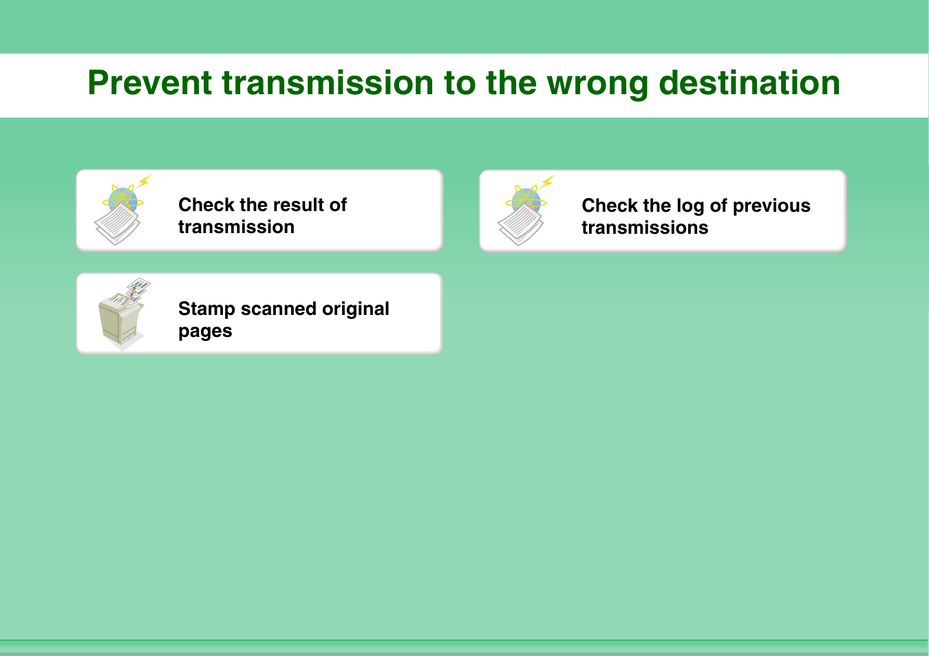 Prevent transmission to, The wrong destination, Prevent transmission to the wrong destination | Sharp MX-3100N User Manual | Page 29 / 799