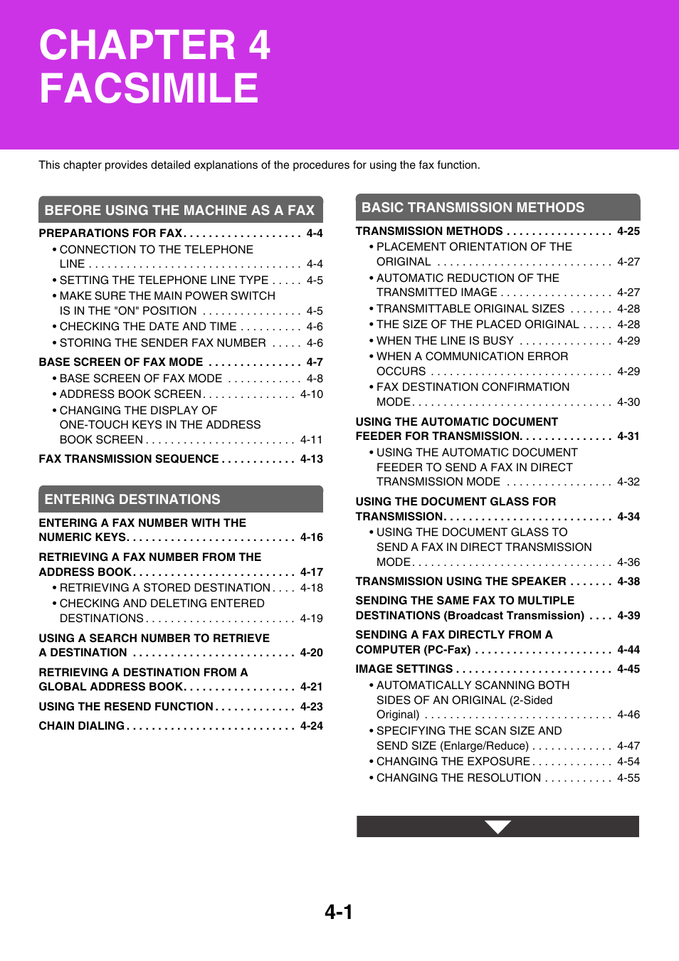 Facsimile, Chapter 4 facsimile | Sharp MX-3100N User Manual | Page 342 / 799