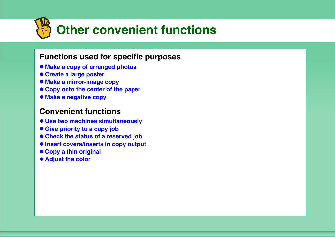 Other convenient functions | Sharp MX-3100N User Manual | Page 9 / 799