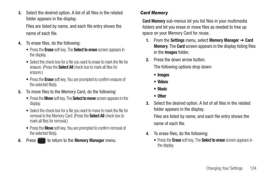 Card memory | Sharp SCH-R850 User Manual | Page 127 / 162