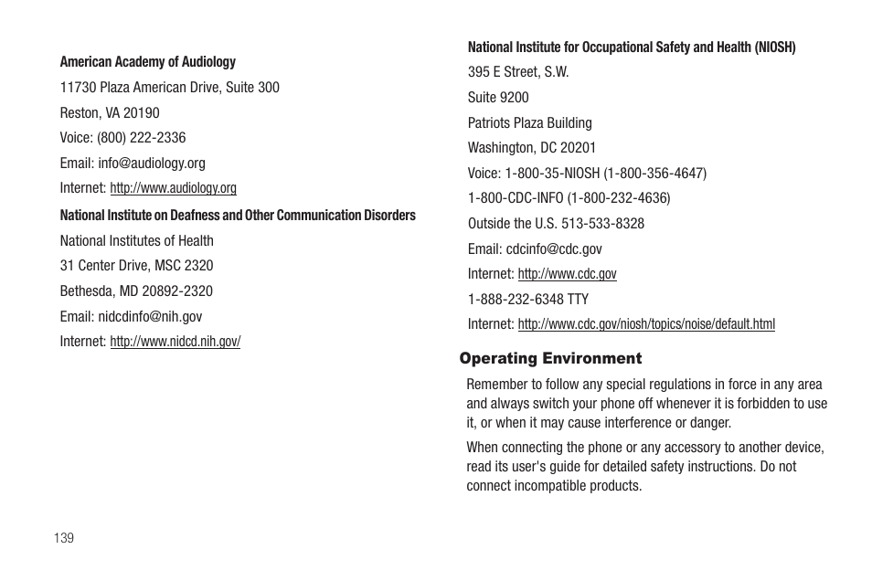 Operating environment | Sharp SCH-R850 User Manual | Page 142 / 162