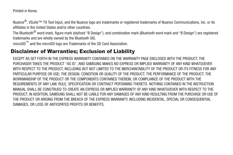 Disclaimer of warranties; exclusion of liability | Sharp SCH-R850 User Manual | Page 3 / 162