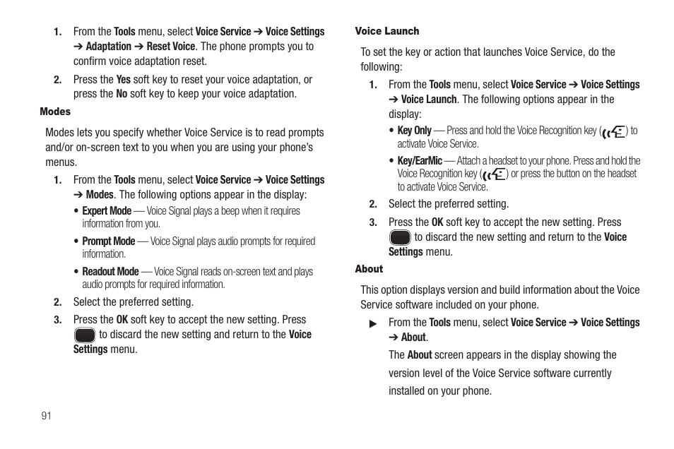 Modes, Voice launch, About | Sharp SCH-R850 User Manual | Page 94 / 162