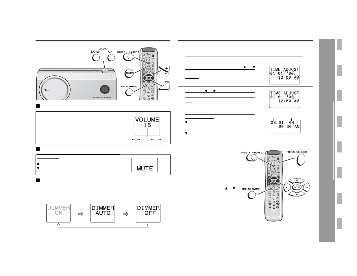 General control, Setting the clock | Sharp SD-AS10 User Manual | Page 21 / 64