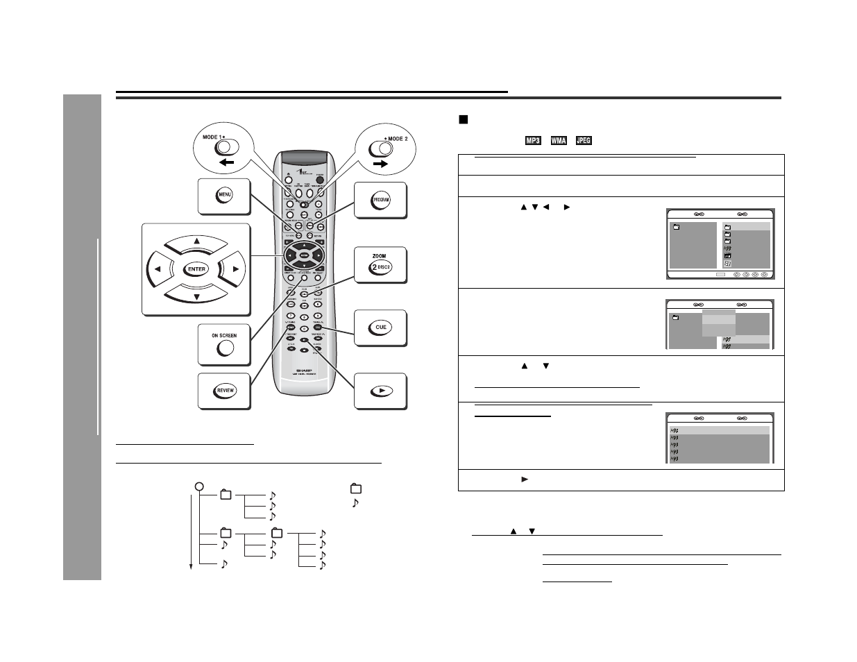 Cd , cd-r and cd-r w operation, Mp3/wma and jpeg disc operation (continued) | Sharp SD-AS10 User Manual | Page 36 / 64