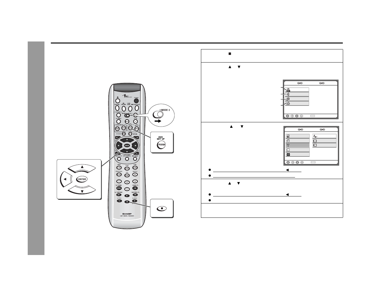 Changing the initial setting of dvd, Ad v a nced features | Sharp SD-AS10 User Manual | Page 46 / 64