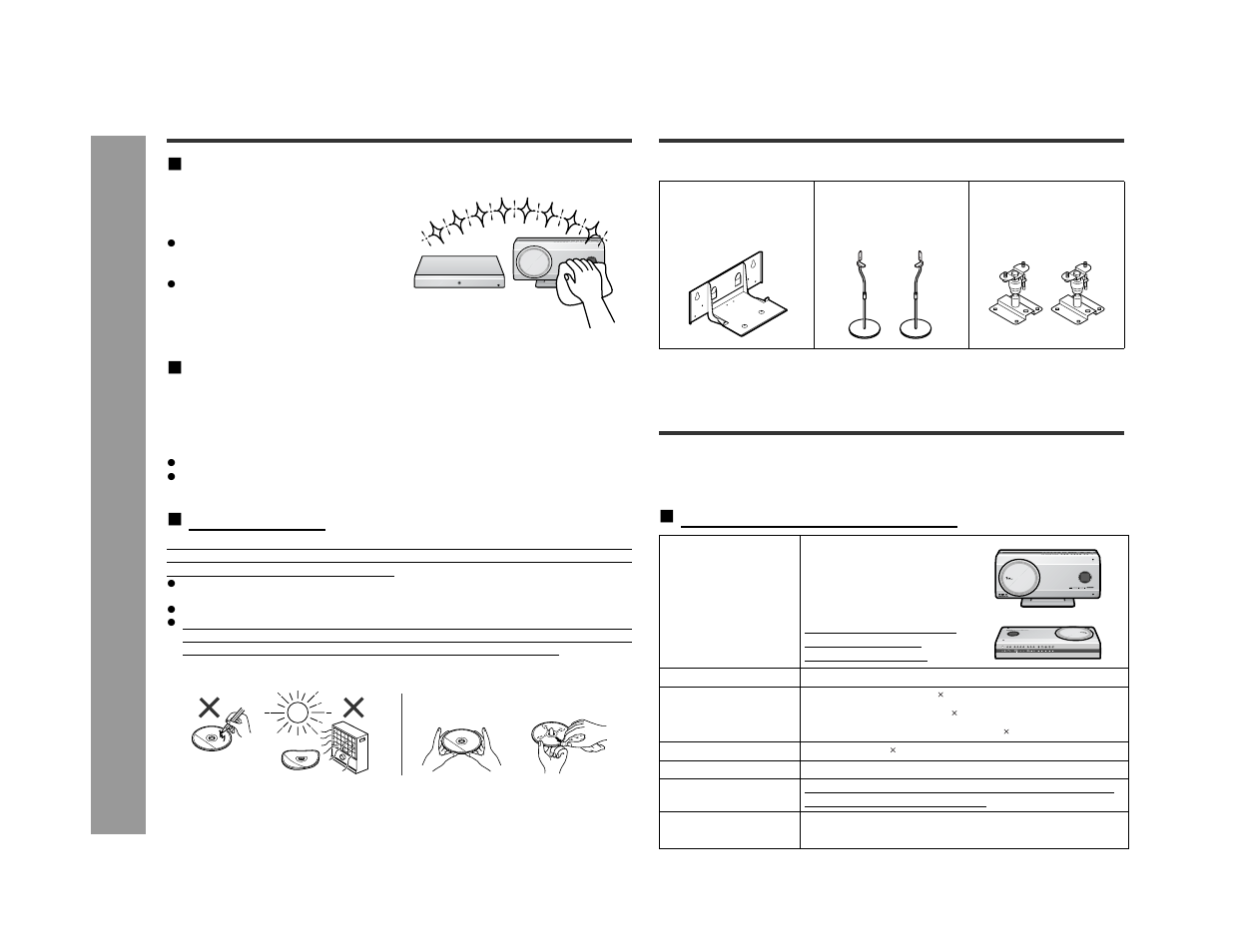 Maintenance, Optional accessories, Specifications | Re fe re nces, Care of discs, Main unit (dvd player unit) | Sharp SD-AS10 User Manual | Page 62 / 64