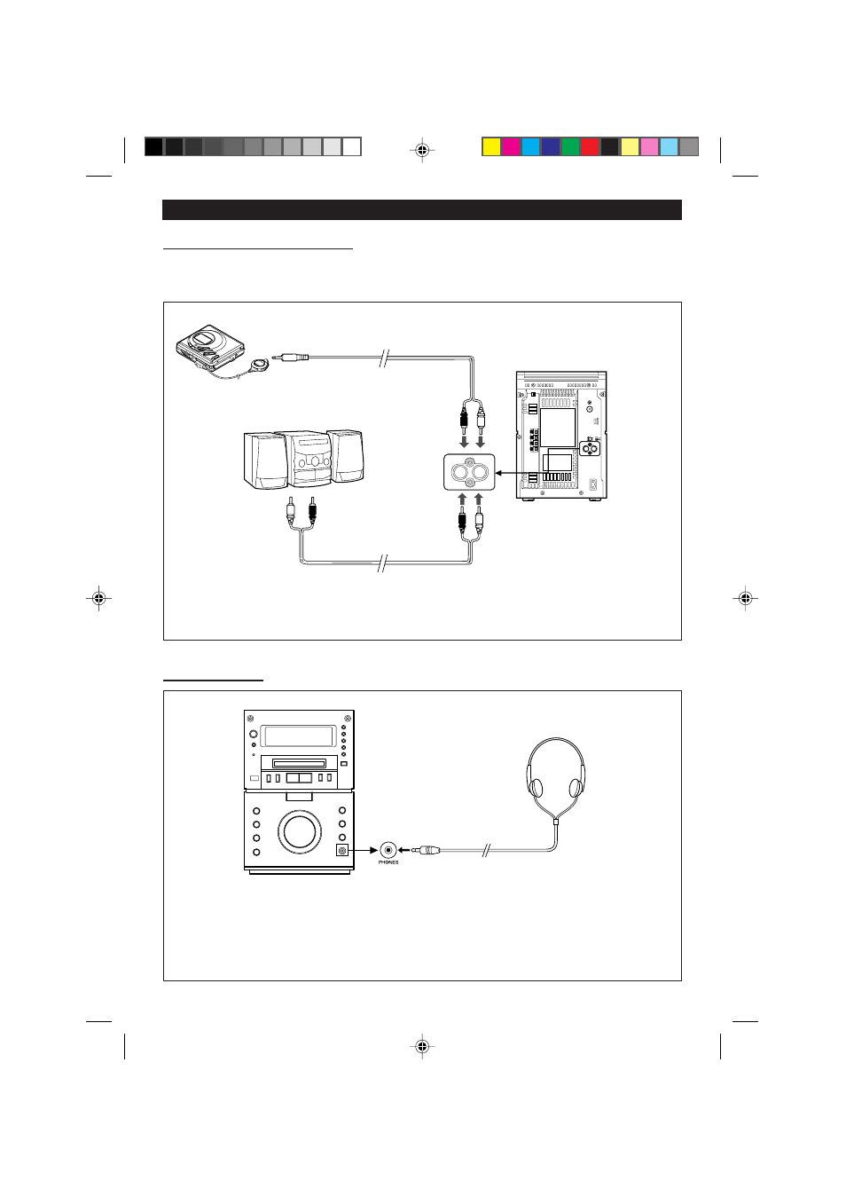 Using external units, Connecting external units, Headphones | Sharp MD-M1H User Manual | Page 43 / 52