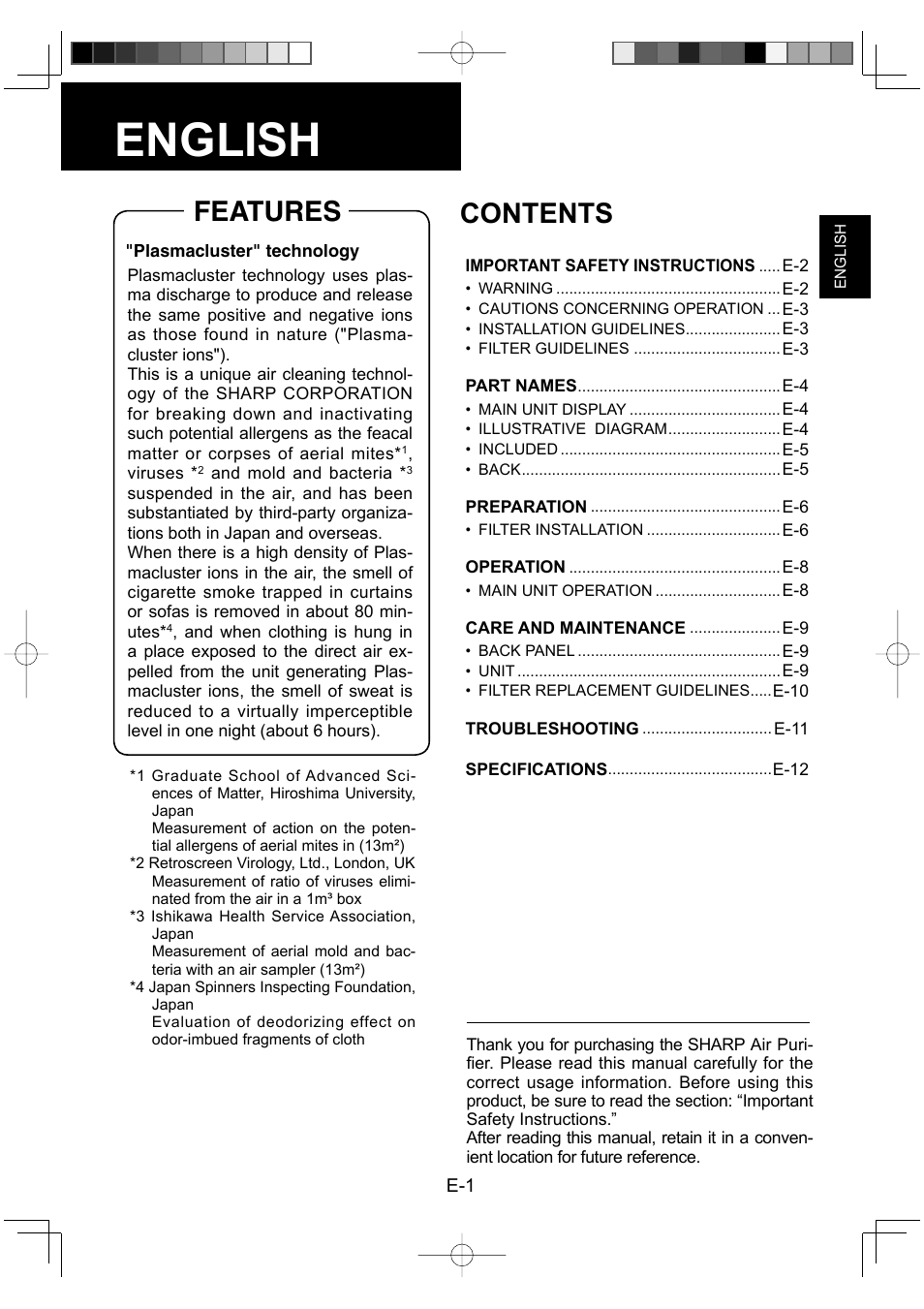 Sharp FU-Y30EU User Manual | Page 3 / 113