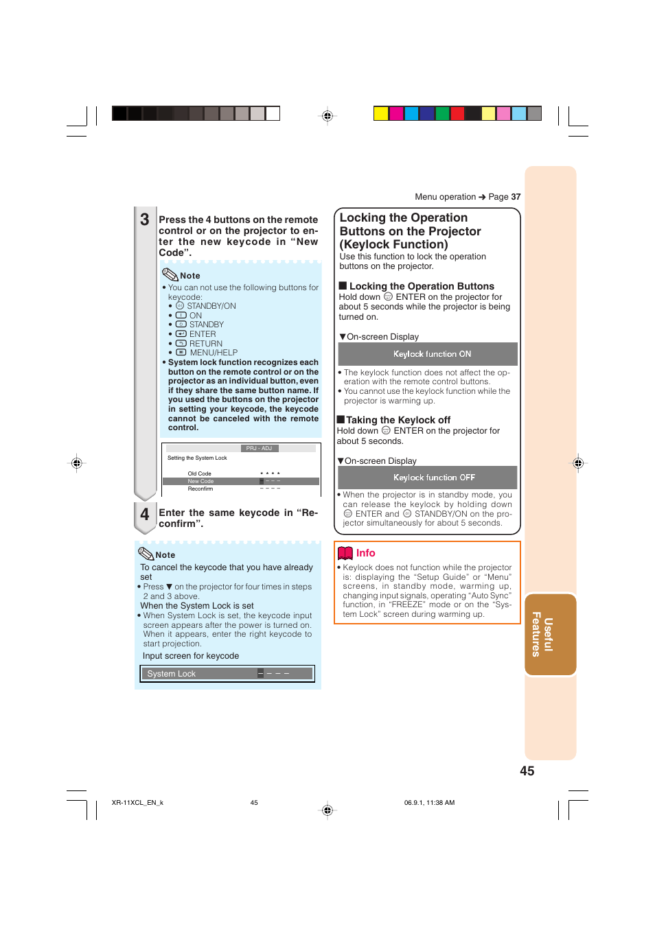 Useful features | Sharp XR-10S-L  EN User Manual | Page 47 / 70