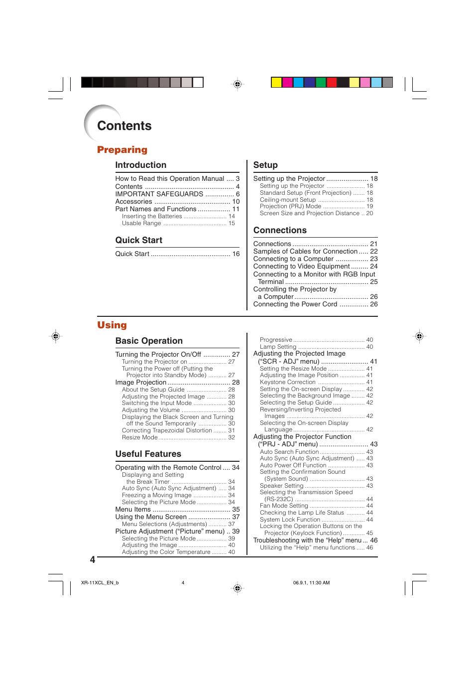 Sharp XR-10S-L  EN User Manual | Page 6 / 70