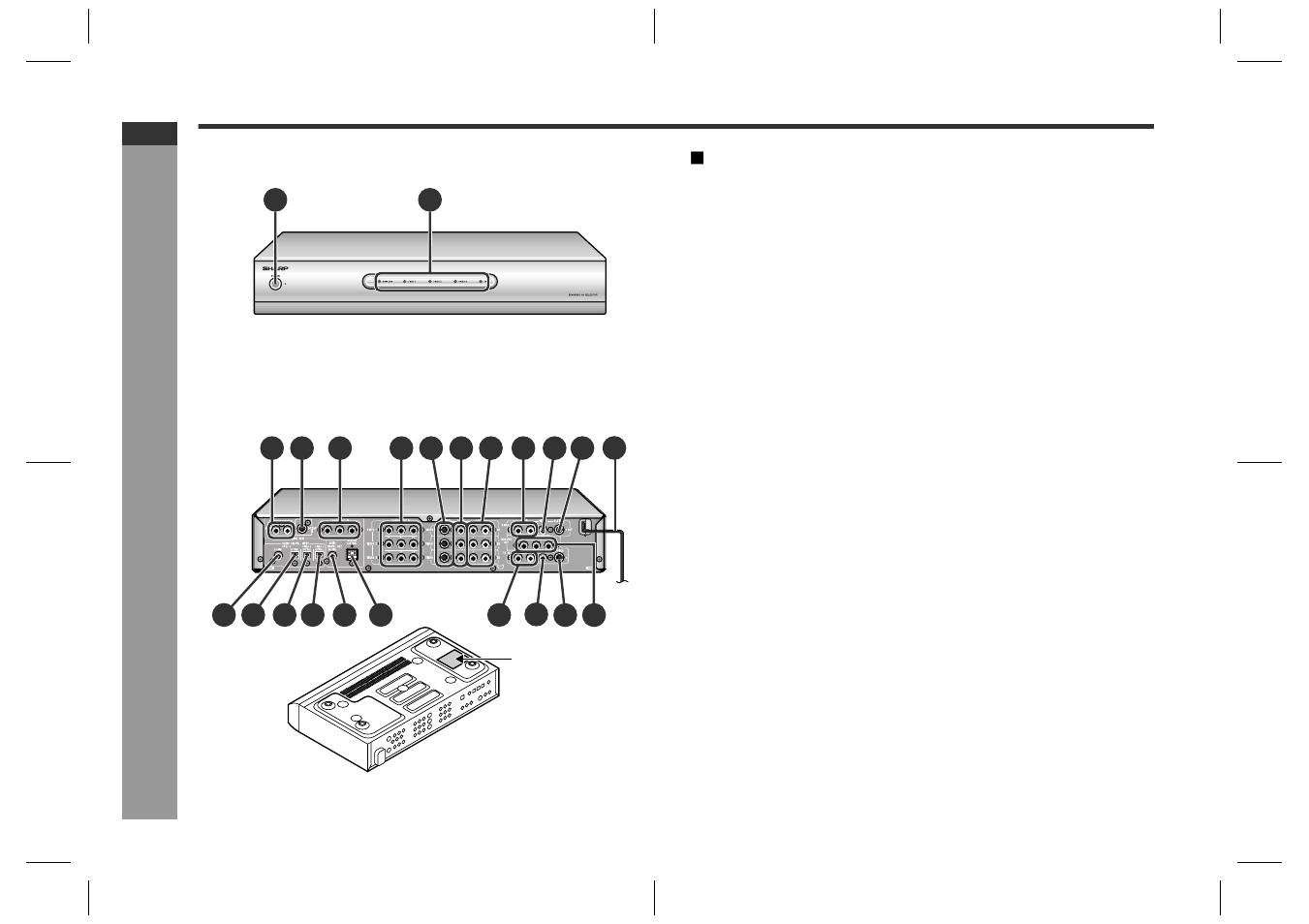 Ge n e ral in fo rmatio n, Controls and indicators (continued) | Sharp SD-HX600 User Manual | Page 12 / 78