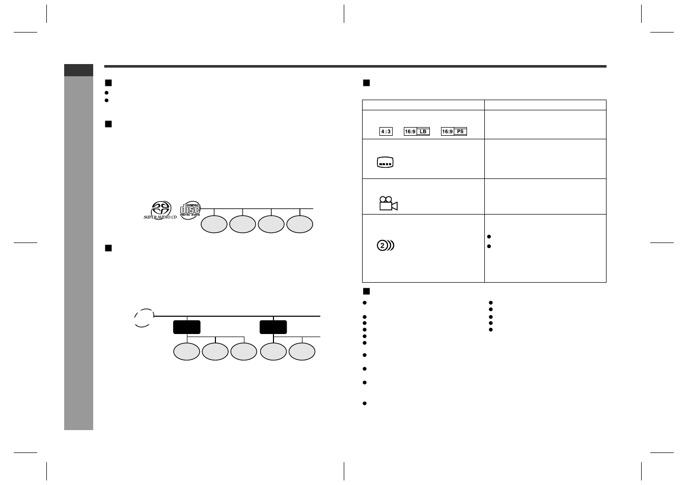 Ge n e ral in fo rmatio n, Description of discs (continued), Dvd-r/dvd-rw playback | Sacd (super audio cd), Mp3 format on cd-r/cd-rw, Icons used on dvd discs, Discs that cannot be played | Sharp SD-HX600 User Manual | Page 16 / 78